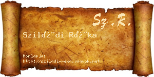 Sziládi Réka névjegykártya