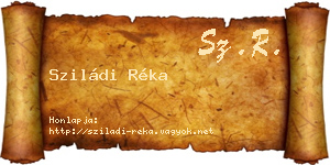 Sziládi Réka névjegykártya